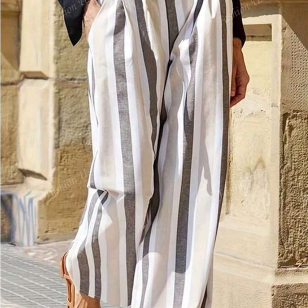 Striped Women's Wide-Leg Pants